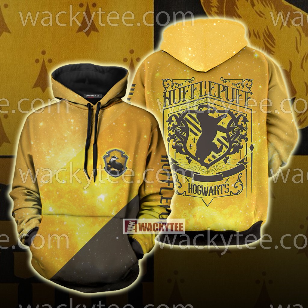Hufflepuff House Hogwarts Harry Potter New Unisex 3D T-shirt Hoodie S