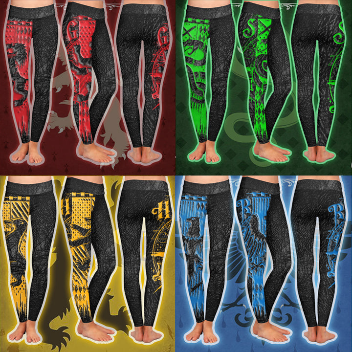 Harry Potter Hogwarts House Gryffindor Slytherin Ravenclaw Hufflepuff Leggings Gryffindor S