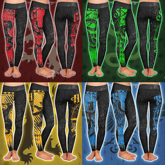 Harry Potter Hogwarts House Gryffindor Slytherin Ravenclaw Hufflepuff Leggings Gryffindor S