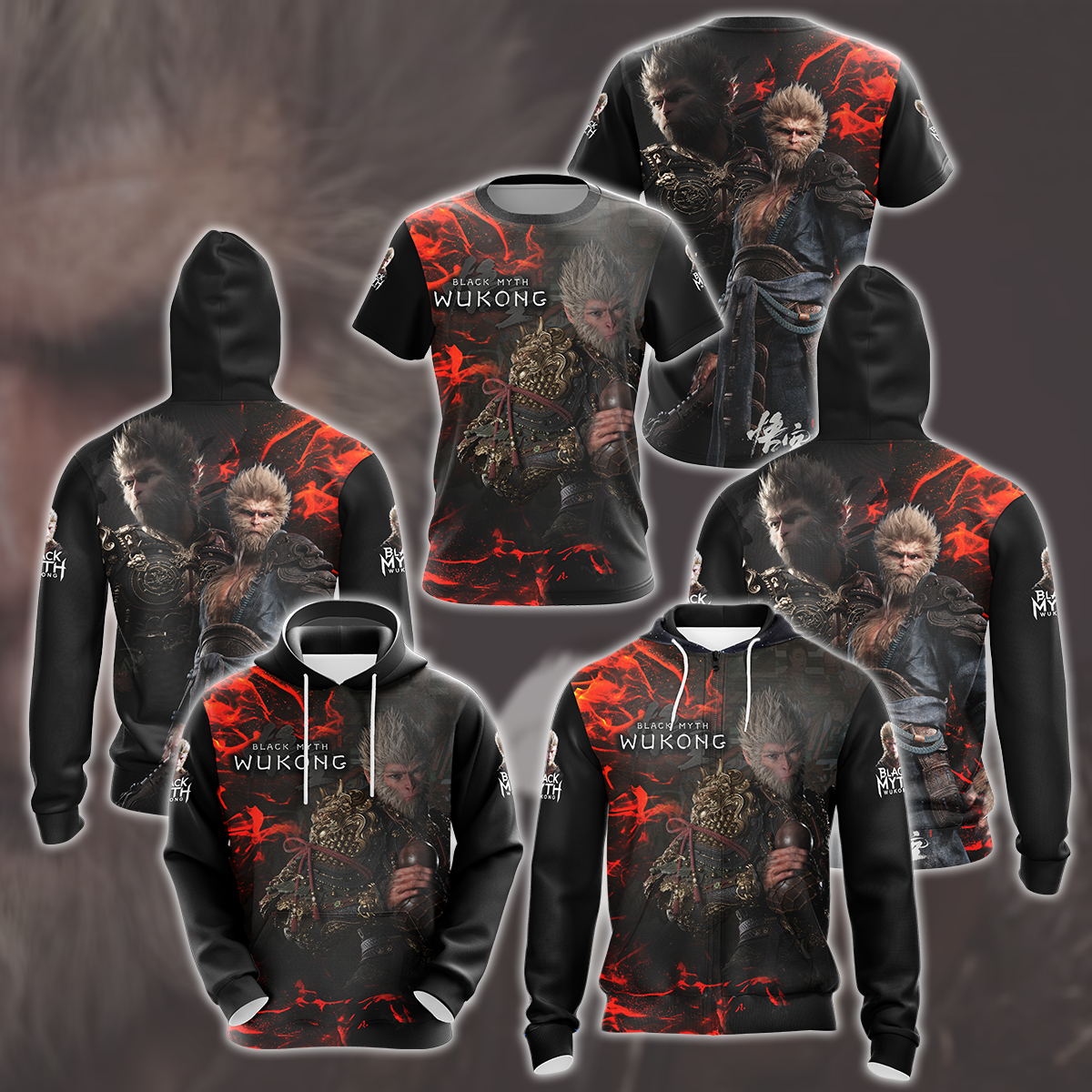 Black Myth: Wukong Video Game All Over Printed T-shirt Tank Top Zip Hoodie Pullover Hoodie Hawaiian Shirt Beach Shorts Joggers