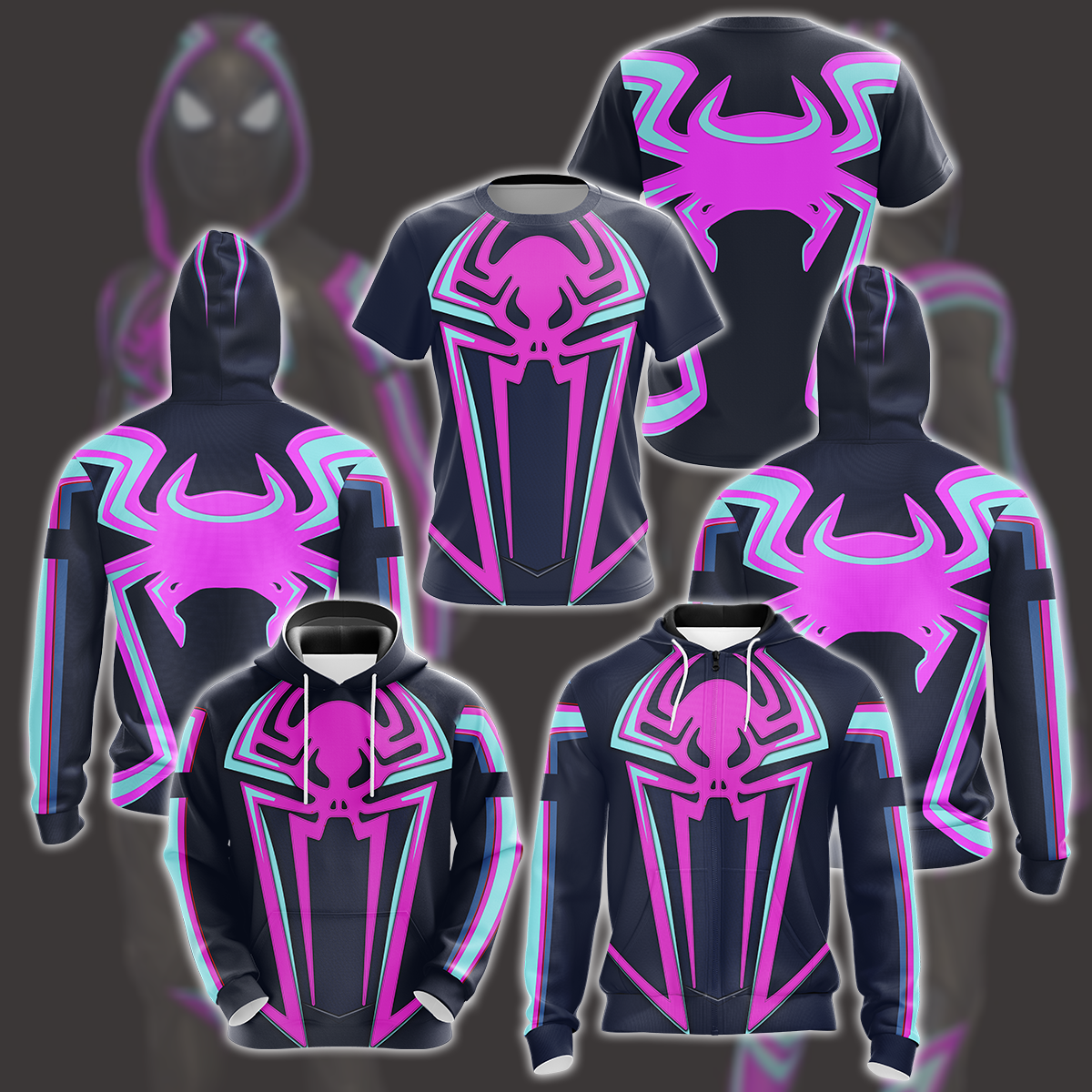 Marvel's Spider-Man 2 Miles Morales 2099 Suit Cosplay Video Game All Over Printed T-shirt Tank Top Zip Hoodie Pullover Hoodie Hawaiian Shirt Beach Shorts Joggers