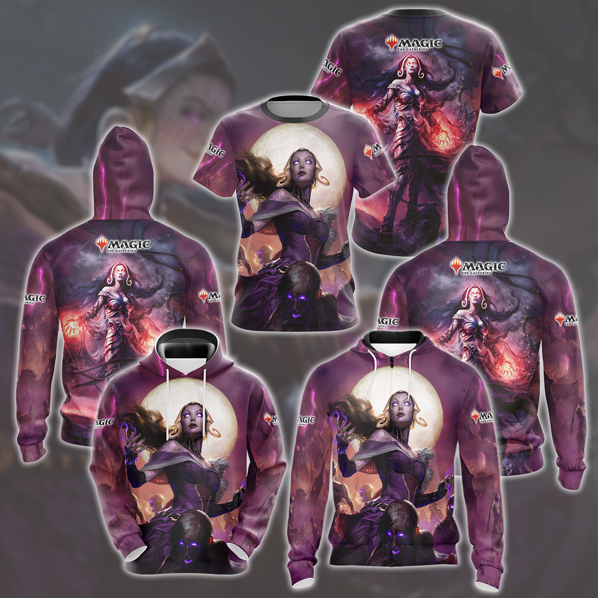 Magic: The Gathering Liliana Vess Video Game All Over Printed T-shirt Tank Top Zip Hoodie Pullover Hoodie Hawaiian Shirt Beach Shorts Joggers