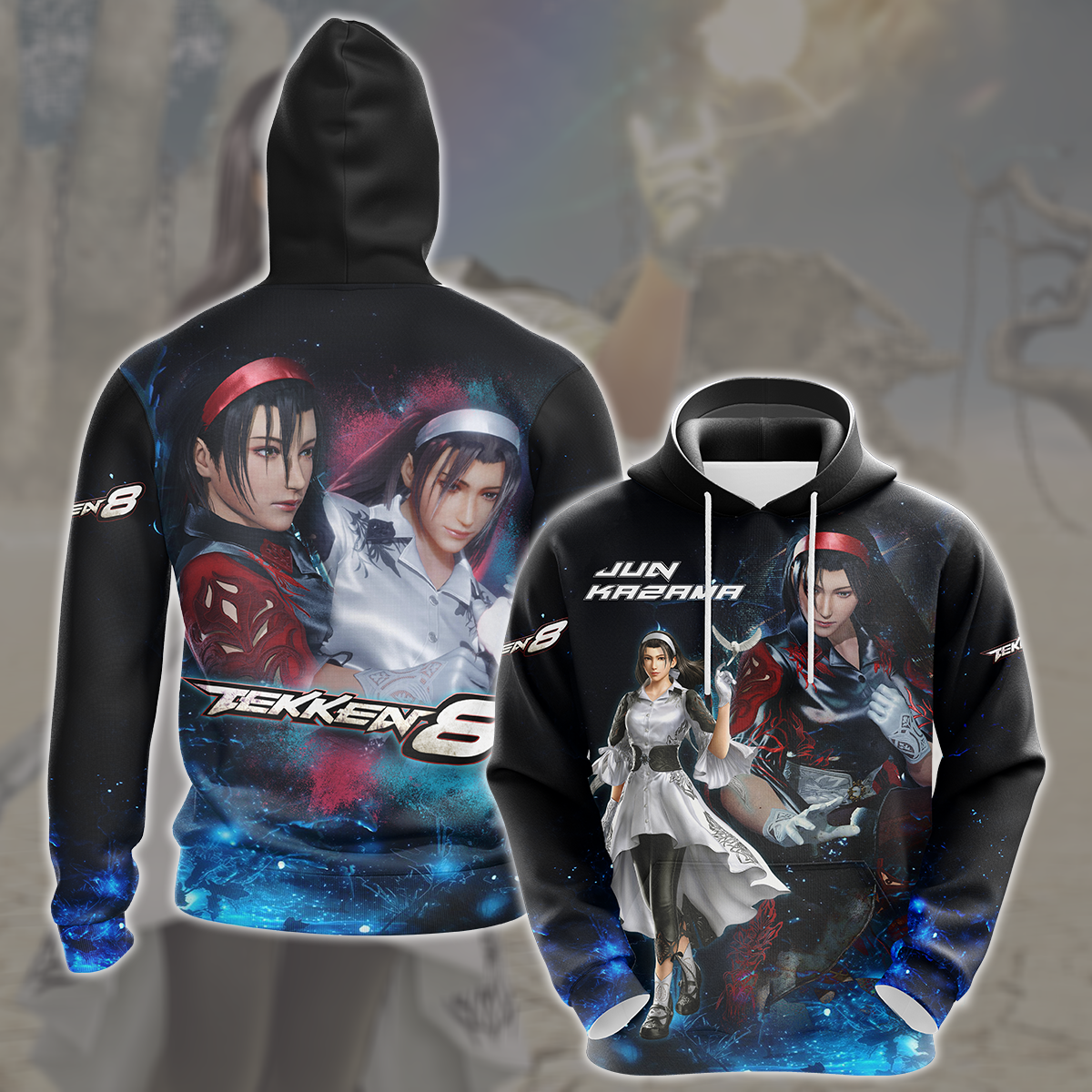 Tekken 8 Jun Kazama Video Game All Over Printed T-shirt Tank Top Zip Hoodie Pullover Hoodie Hawaiian Shirt Beach Shorts Joggers Hoodie S