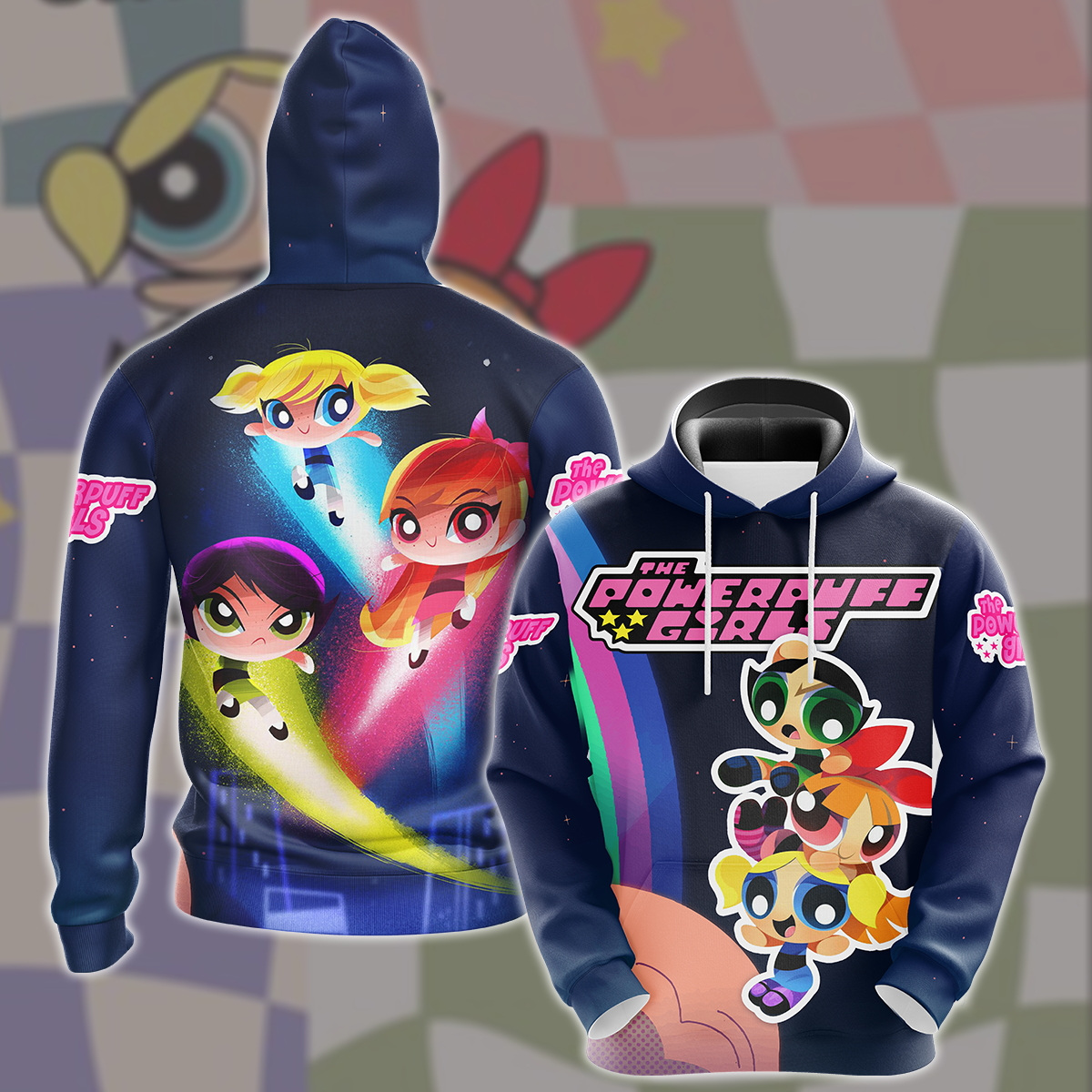 Powerpuff Girls TV Series All Over Printed T-shirt Tank Top Zip Hoodie Pullover Hoodie Hawaiian Shirt Beach Shorts Joggers Hoodie S