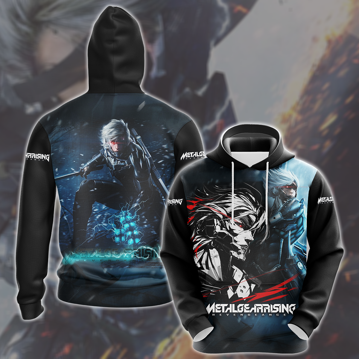 Metal Gear Rising: Revengeance Video Game All Over Printed T-shirt Tank Top Zip Hoodie Pullover Hoodie Hawaiian Shirt Beach Shorts Joggers Hoodie S