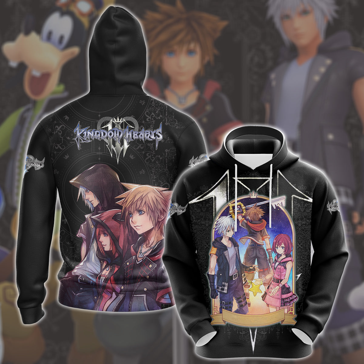 Kingdom Hearts 3 Destiny Island Trio Video Game All Over Printed T-shirt Tank Top Zip Hoodie Pullover Hoodie Hawaiian Shirt Beach Shorts Joggers Hoodie S