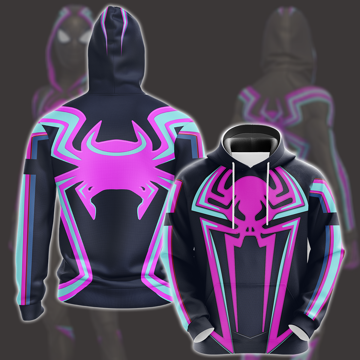 Marvel's Spider-Man 2 Miles Morales 2099 Suit Cosplay Video Game All Over Printed T-shirt Tank Top Zip Hoodie Pullover Hoodie Hawaiian Shirt Beach Shorts Joggers Hoodie S