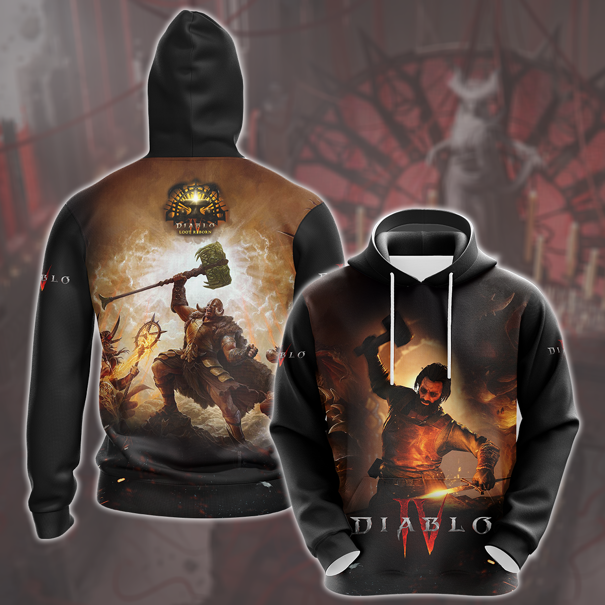 Diablo IV: Loot Reborn Video Game All Over Printed T-shirt Tank Top Zip Hoodie Pullover Hoodie Hawaiian Shirt Beach Shorts Joggers