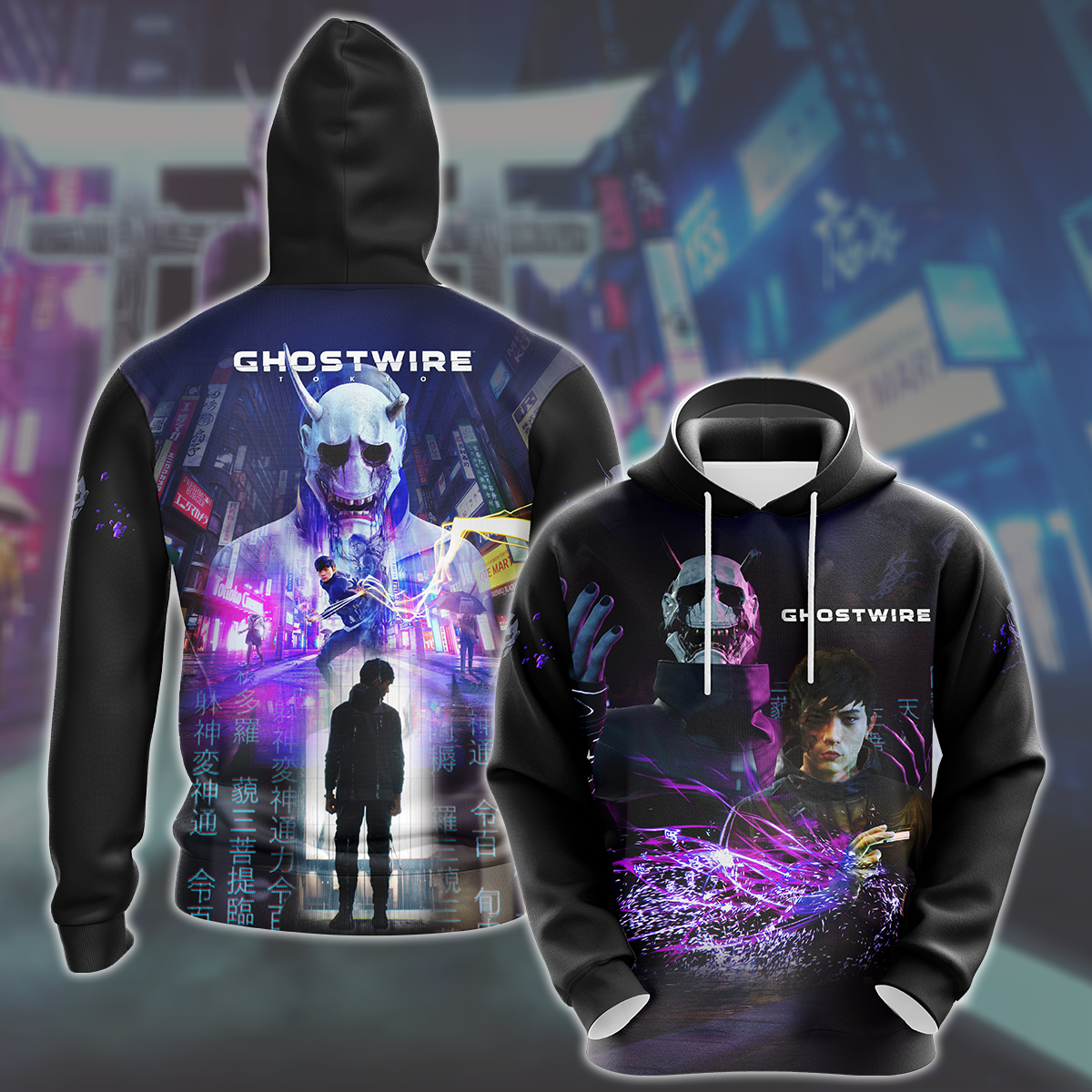 Ghostwire: Tokyo Video Game All Over Printed T-shirt Tank Top Zip Hoodie Pullover Hoodie Hawaiian Shirt Beach Shorts Joggers Hoodie S