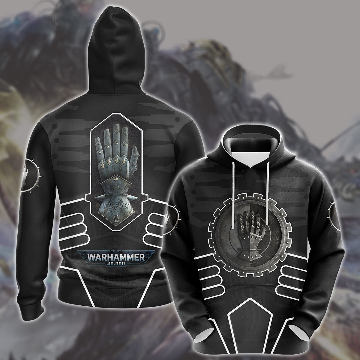 Warhammer 40K Iron Hands Video Game All Over Printed T-shirt Tank Top Zip Hoodie Pullover Hoodie Hawaiian Shirt Beach Shorts Joggers Hoodie S