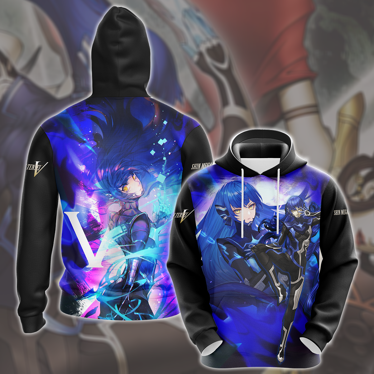 Shin Megami Tensei V Video Game All Over Printed T-shirt Tank Top Zip Hoodie Pullover Hoodie Hawaiian Shirt Beach Shorts Joggers Hoodie S