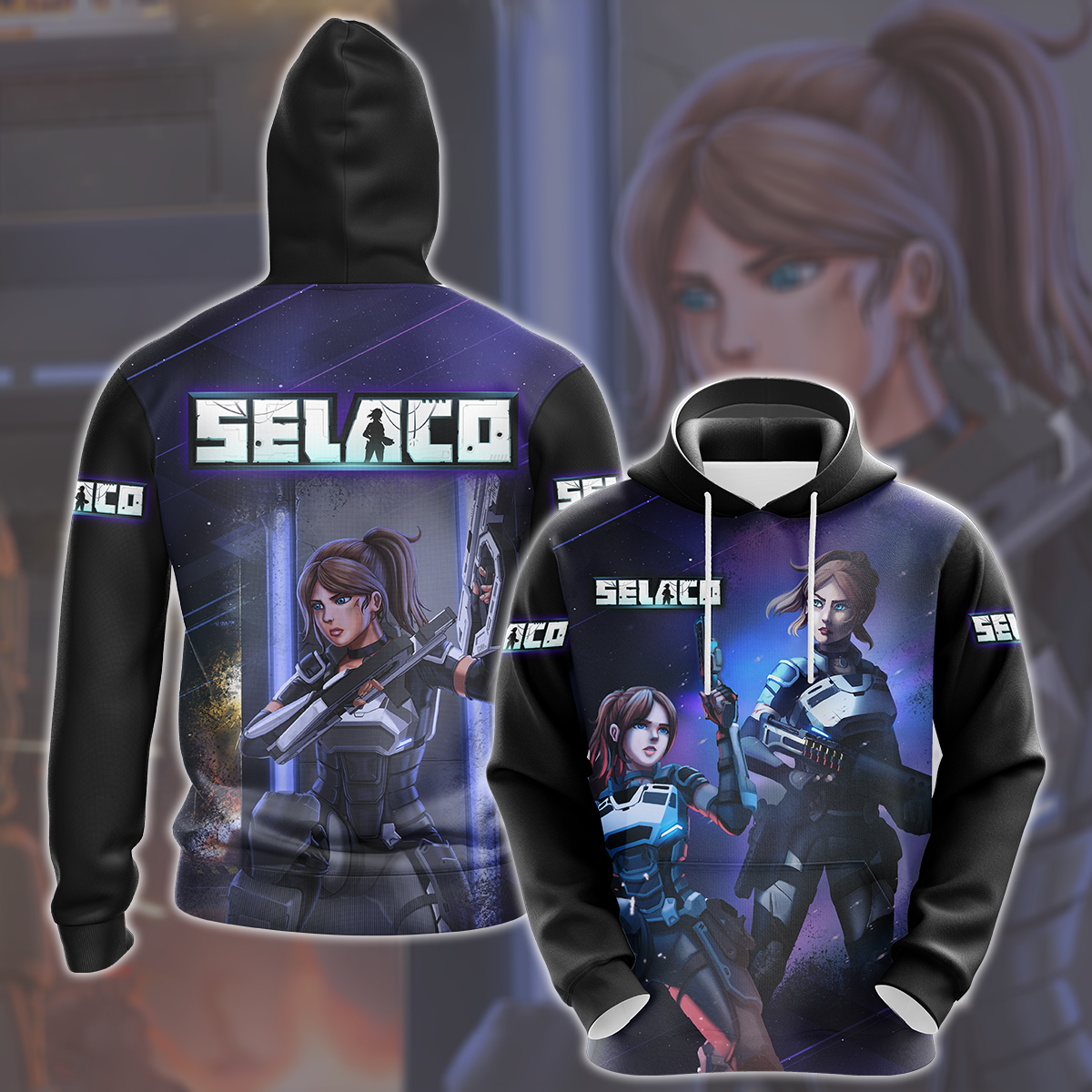 Selaco Video Game All Over Printed T-shirt Tank Top Zip Hoodie Pullover Hoodie Hawaiian Shirt Beach Shorts Joggers Hoodie S