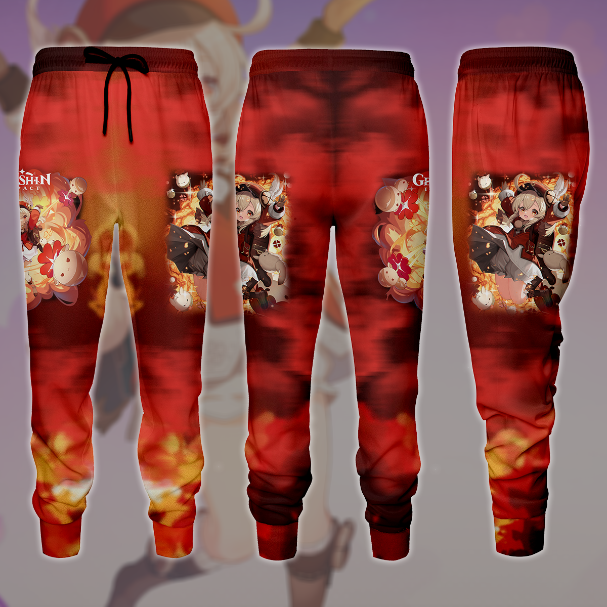 Genshin Impact Klee Video Game All Over Printed T-shirt Tank Top Zip Hoodie Pullover Hoodie Hawaiian Shirt Beach Shorts Joggers Joggers S