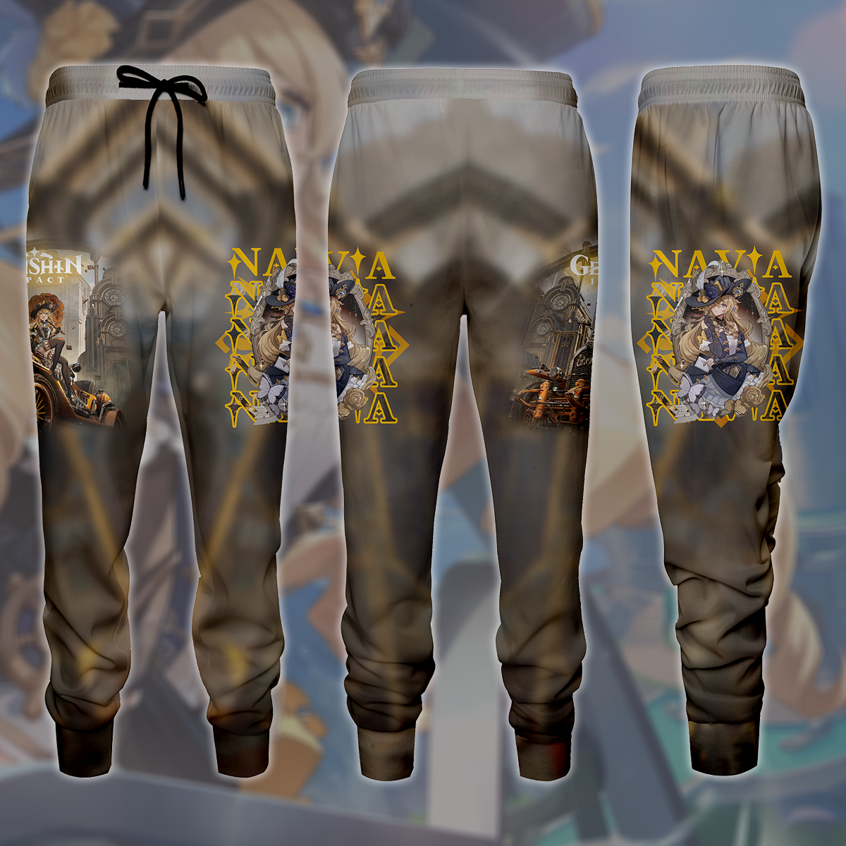 Genshin Impact Navia Video Game All Over Printed T-shirt Tank Top Zip Hoodie Pullover Hoodie Hawaiian Shirt Beach Shorts Joggers Joggers S