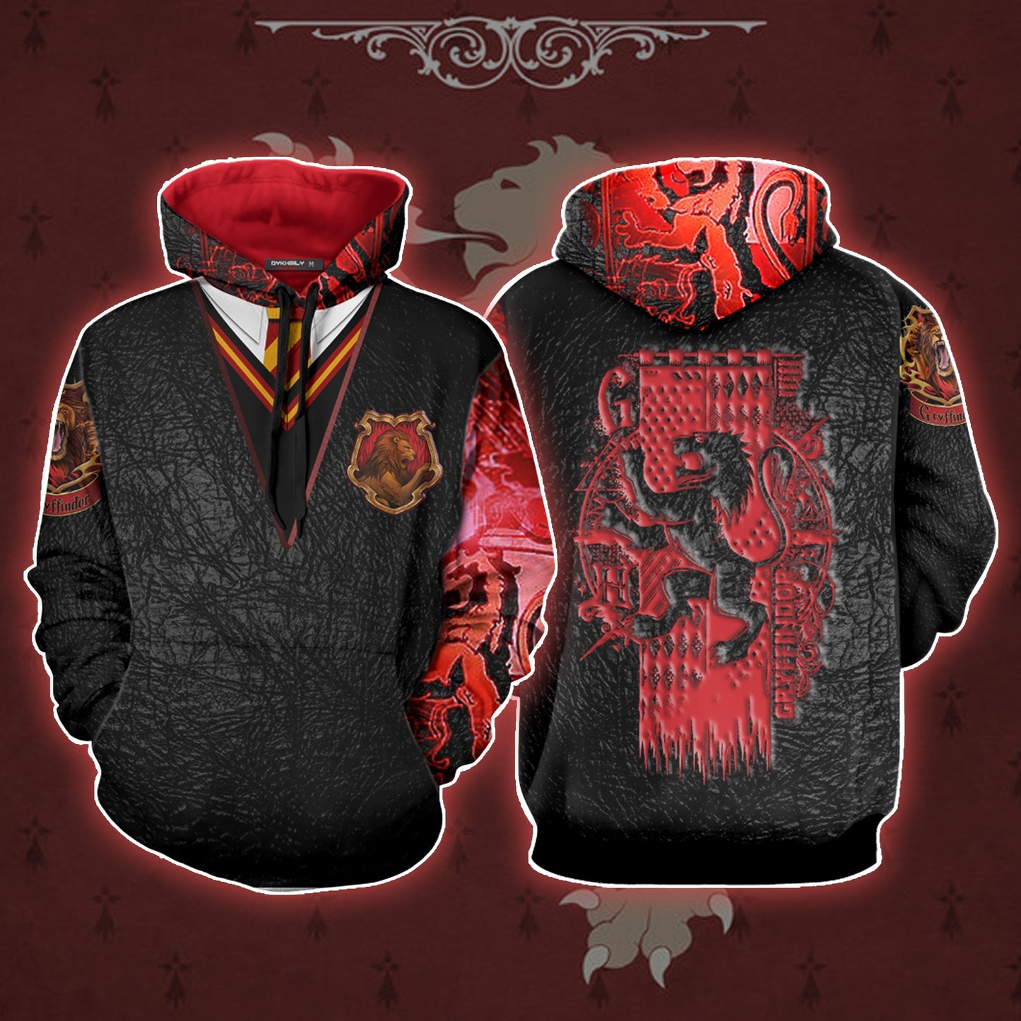The Gryffindor Lion Harry Potter 3D T-shirt Hoodie S