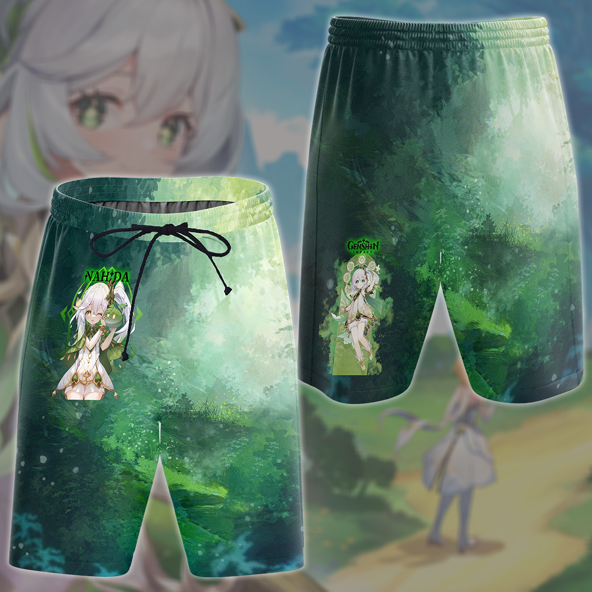 Genshin Impact Nahida Video Game All Over Printed T-shirt Tank Top Zip Hoodie Pullover Hoodie Hawaiian Shirt Beach Shorts Joggers Beach Shorts S