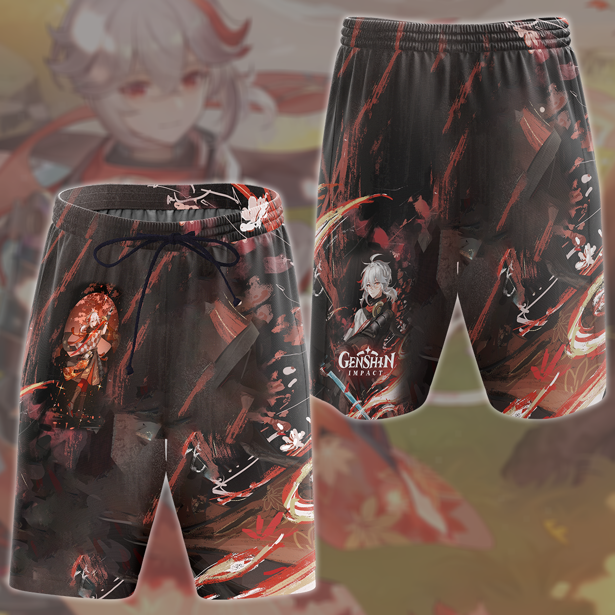 Genshin Impact Kaedehara Kazuha Video Game All Over Printed T-shirt Tank Top Zip Hoodie Pullover Hoodie Hawaiian Shirt Beach Shorts Joggers Beach Shorts S
