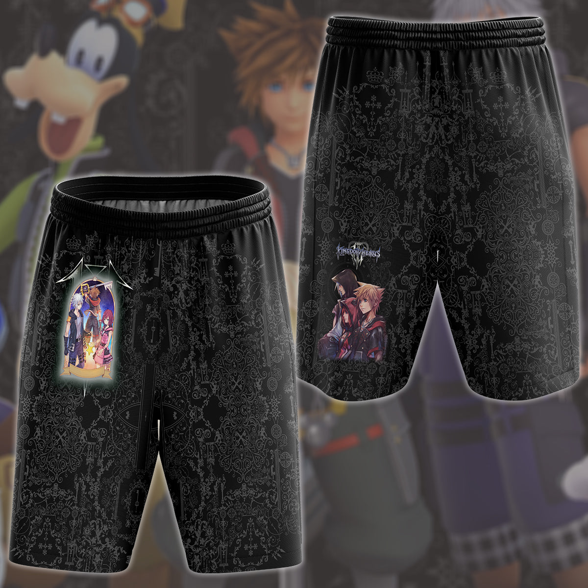 Kingdom Hearts 3 Destiny Island Trio Video Game All Over Printed T-shirt Tank Top Zip Hoodie Pullover Hoodie Hawaiian Shirt Beach Shorts Joggers Beach Shorts S