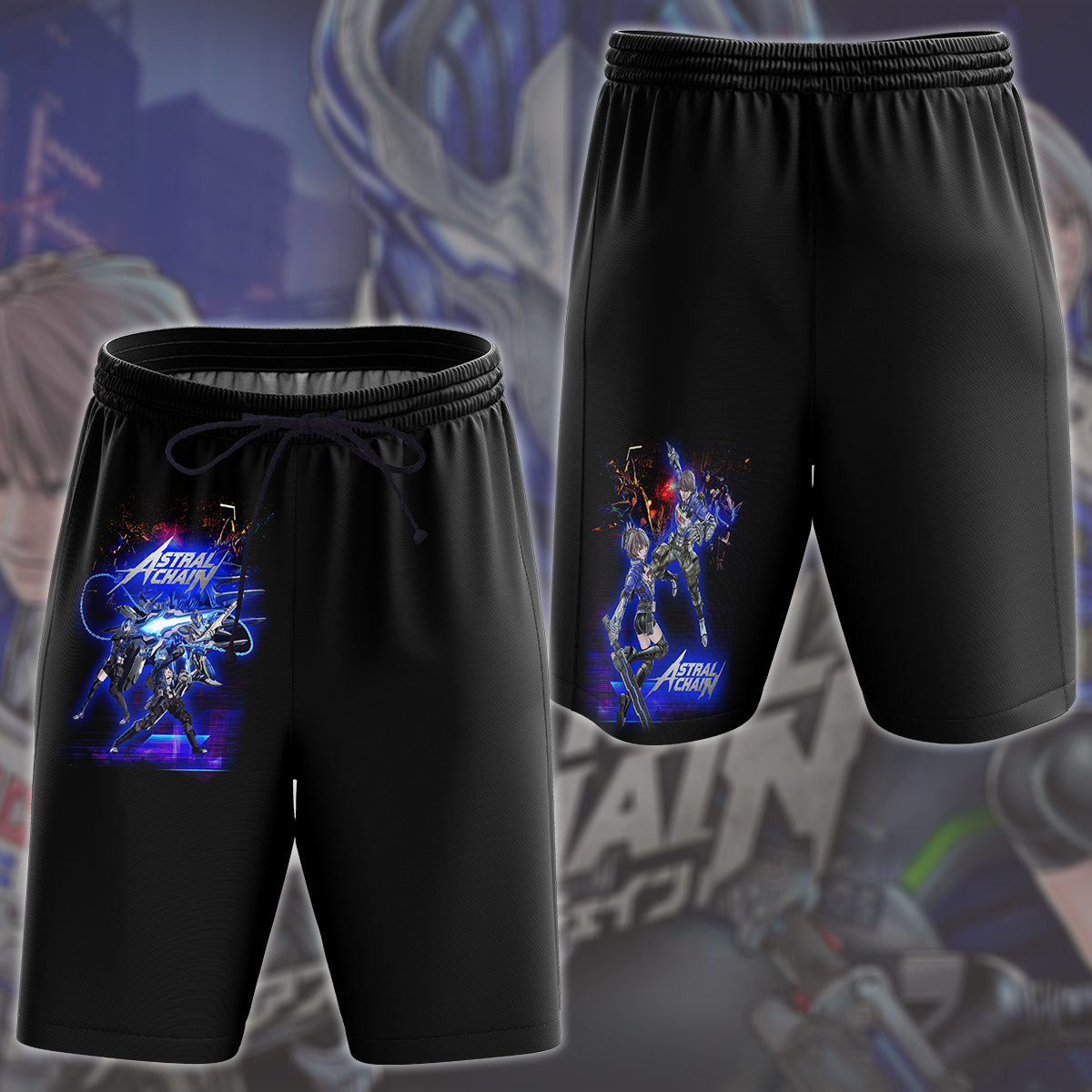 Astral Chain Video Game All Over Printed T-shirt Tank Top Zip Hoodie Pullover Hoodie Hawaiian Shirt Beach Shorts Joggers Beach Shorts S
