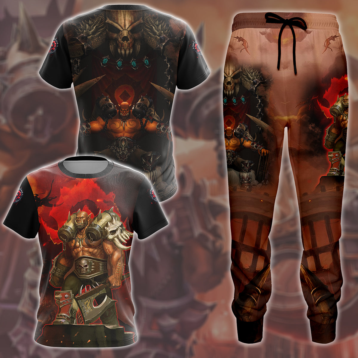 World Of Warcraft Garrosh Hellscream Video Game All Over Printed T-shirt Tank Top Zip Hoodie Pullover Hoodie Hawaiian Shirt Beach Shorts Joggers