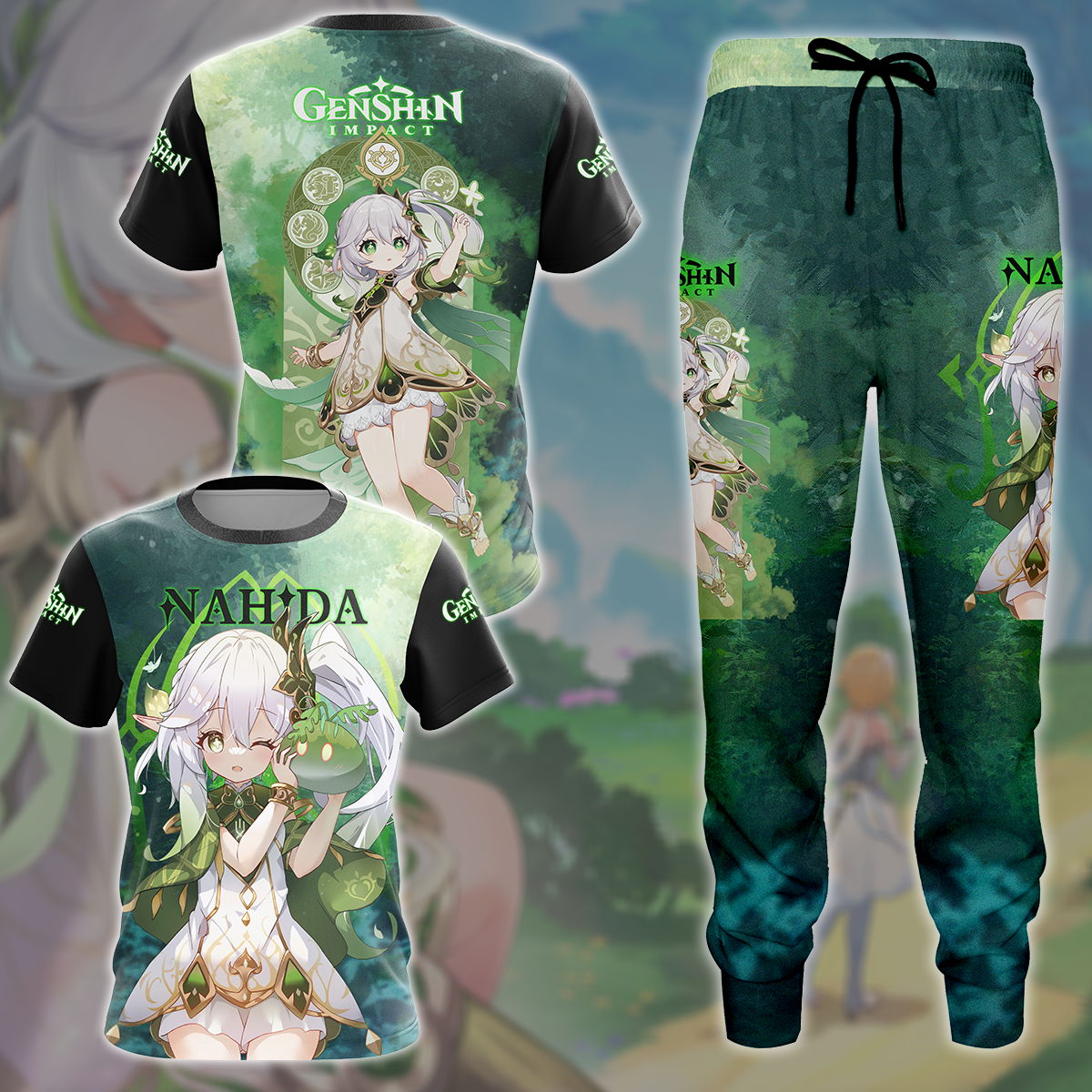 Genshin Impact Nahida Video Game All Over Printed T-shirt Tank Top Zip Hoodie Pullover Hoodie Hawaiian Shirt Beach Shorts Joggers