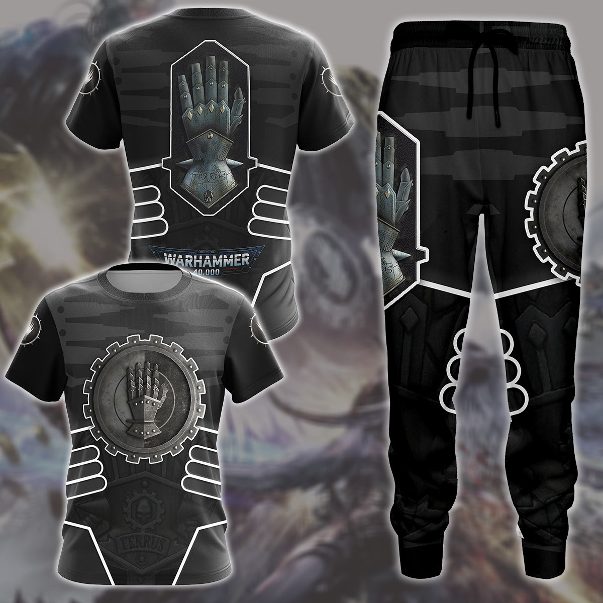 Warhammer 40K Iron Hands Video Game All Over Printed T-shirt Tank Top Zip Hoodie Pullover Hoodie Hawaiian Shirt Beach Shorts Joggers