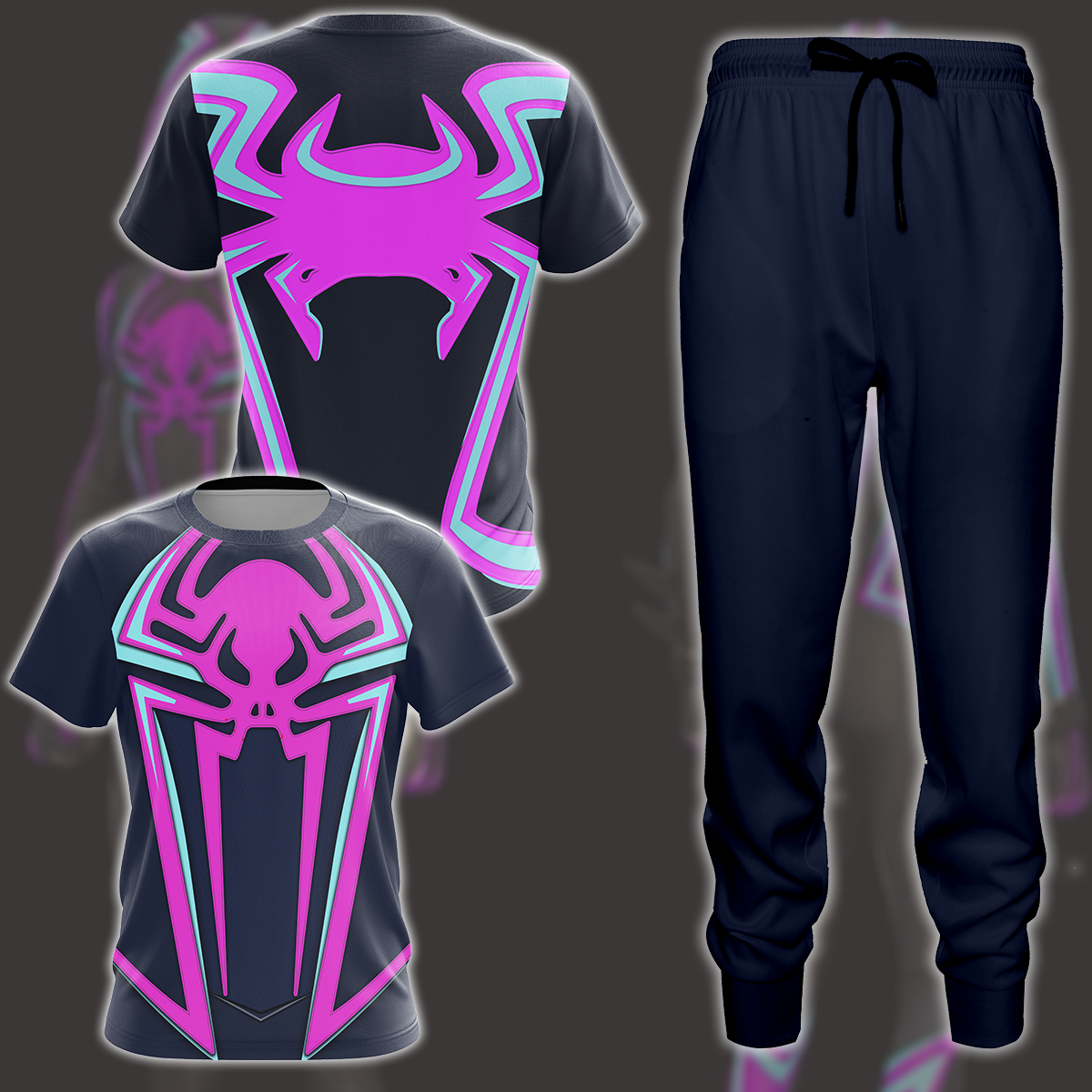 Marvel's Spider-Man 2 Miles Morales 2099 Suit Cosplay Video Game All Over Printed T-shirt Tank Top Zip Hoodie Pullover Hoodie Hawaiian Shirt Beach Shorts Joggers