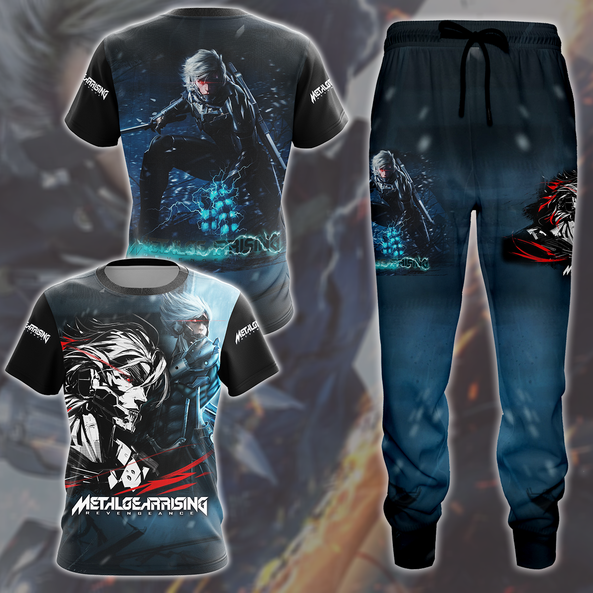 Metal Gear Rising: Revengeance Video Game All Over Printed T-shirt Tank Top Zip Hoodie Pullover Hoodie Hawaiian Shirt Beach Shorts Joggers