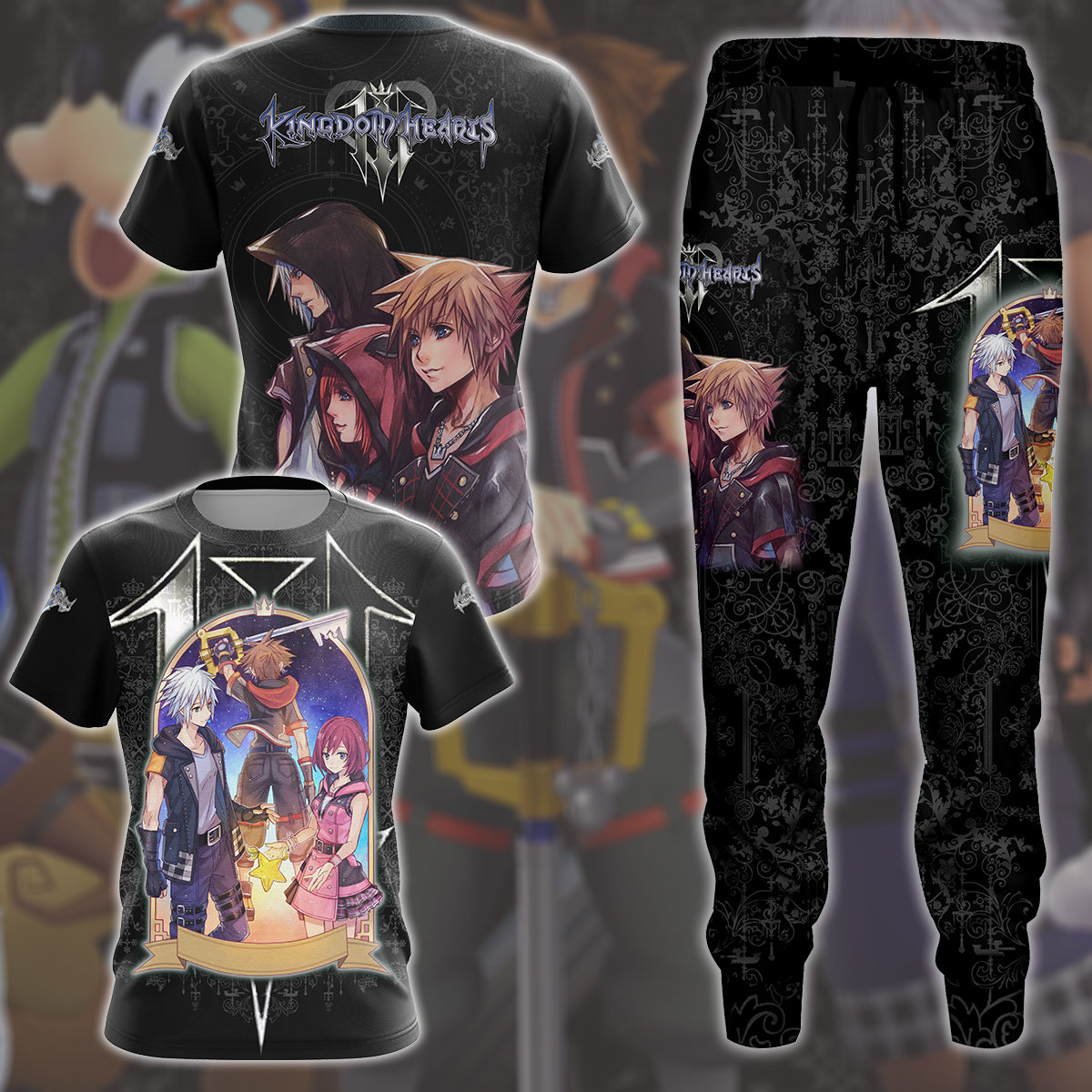Kingdom Hearts 3 Destiny Island Trio Video Game All Over Printed T-shirt Tank Top Zip Hoodie Pullover Hoodie Hawaiian Shirt Beach Shorts Joggers