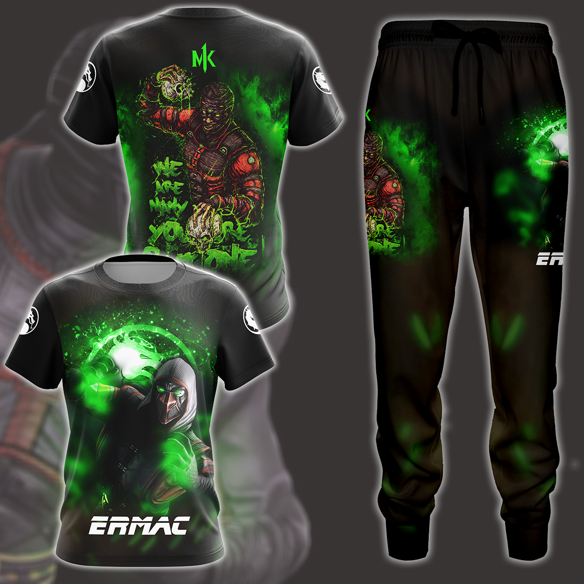 Mortal Kombat Ermac Video Game All Over Printed T-shirt Tank Top Zip Hoodie Pullover Hoodie Hawaiian Shirt Beach Shorts Joggers