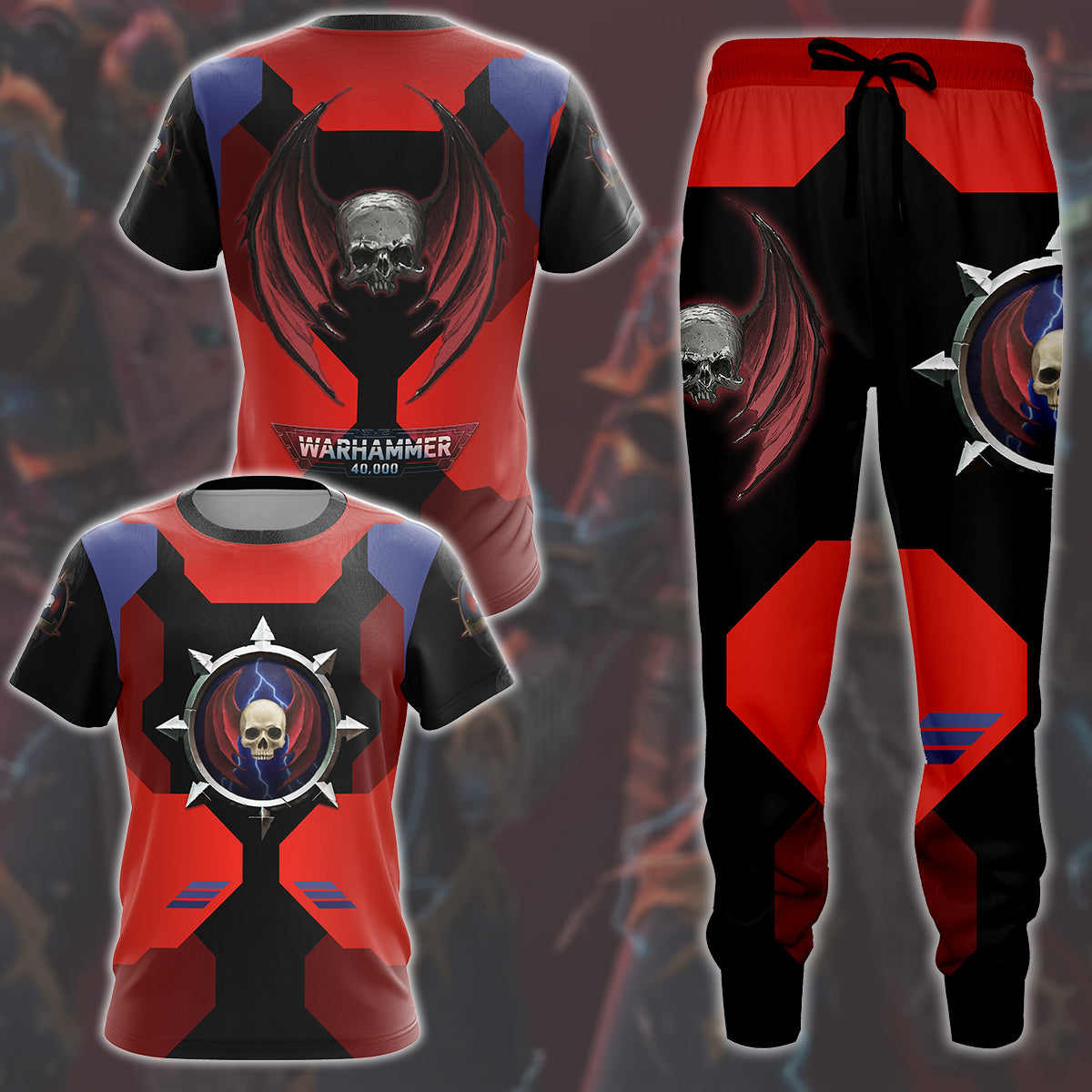 Warhammer 40K Night Lords Video Game All Over Printed T-shirt Tank Top Zip Hoodie Pullover Hoodie Hawaiian Shirt Beach Shorts Joggers