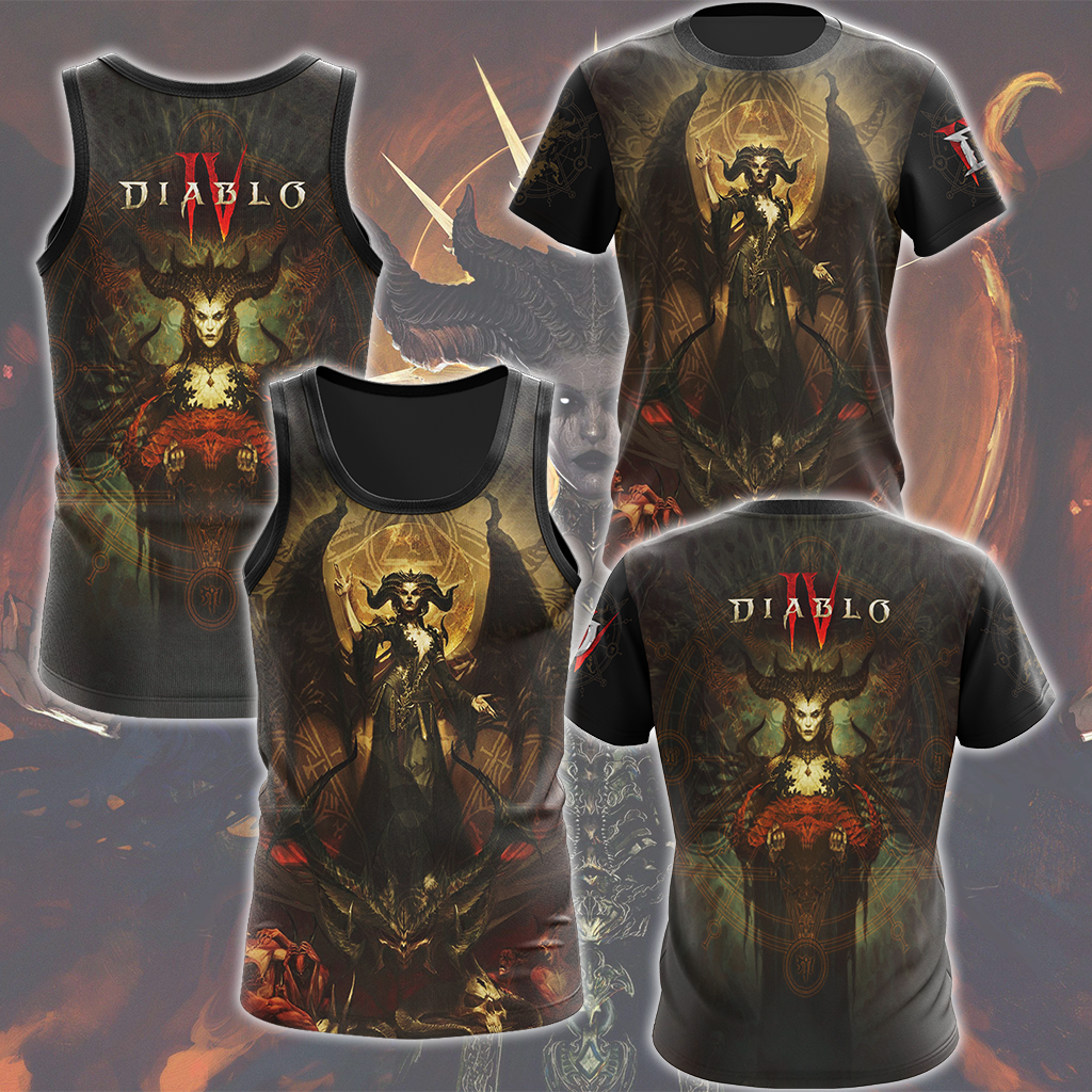 Diablo IV Video Game All Over Printed T-shirt Tank Top Zip Hoodie Pullover Hoodie Hawaiian Shirt Beach Shorts Joggers