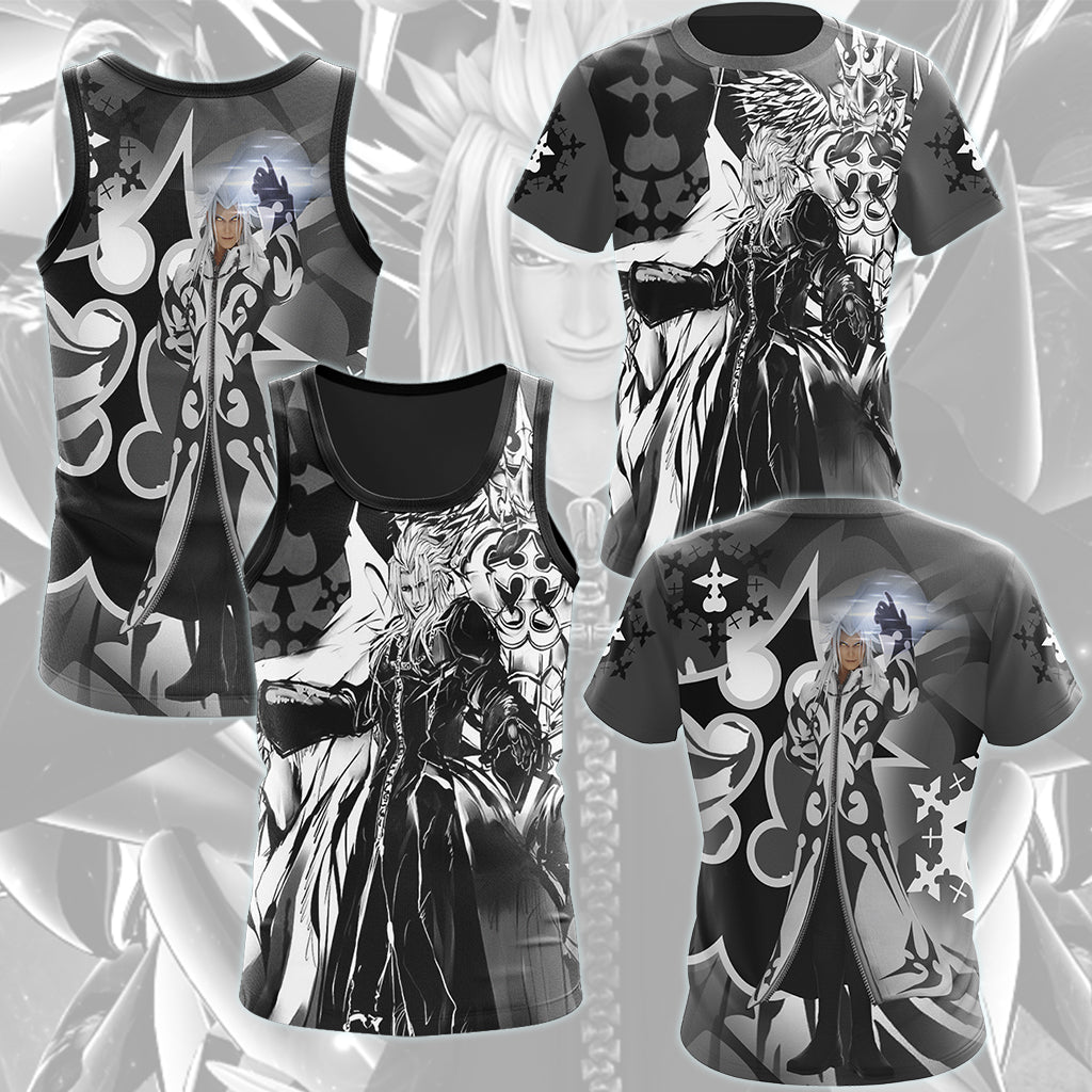 Kingdom Hearts Xemnas Video Game All Over Printed T-shirt Tank Top Zip Hoodie Pullover Hoodie Hawaiian Shirt Beach Shorts Joggers