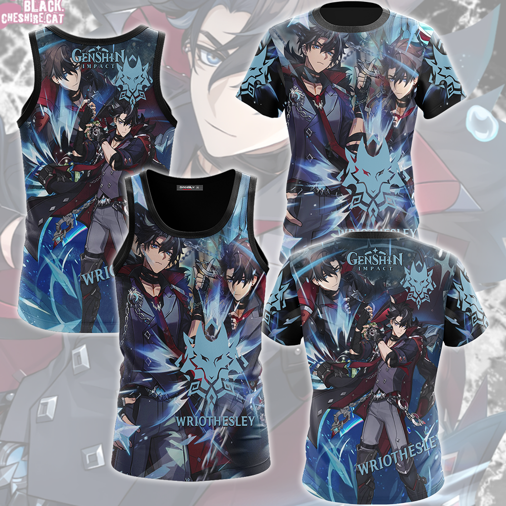 Genshin Impact Wriothesley Video Game All Over Printed T-shirt Tank Top Zip Hoodie Pullover Hoodie Hawaiian Shirt Beach Shorts Joggers