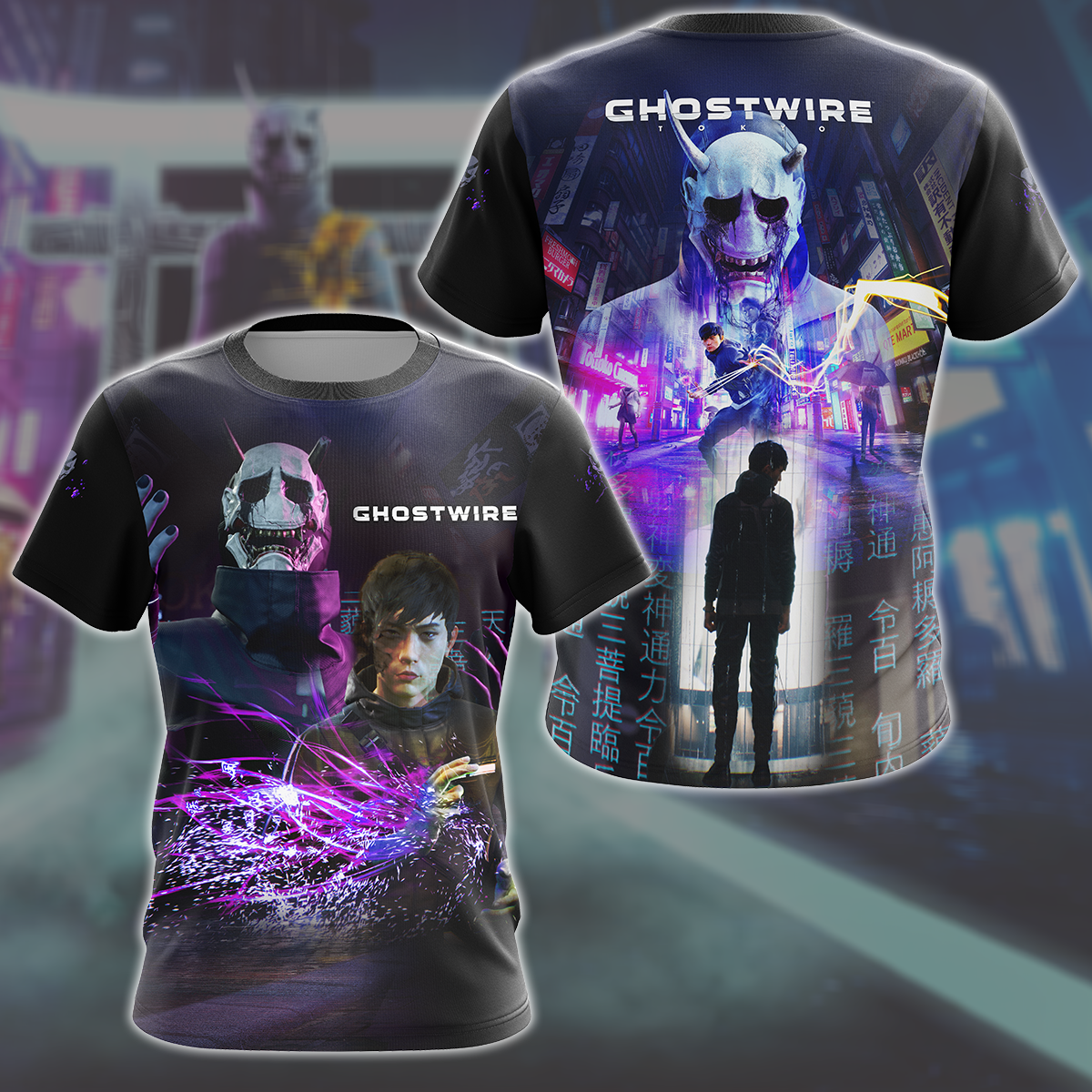Ghostwire: Tokyo Video Game All Over Printed T-shirt Tank Top Zip Hoodie Pullover Hoodie Hawaiian Shirt Beach Shorts Joggers T-shirt S
