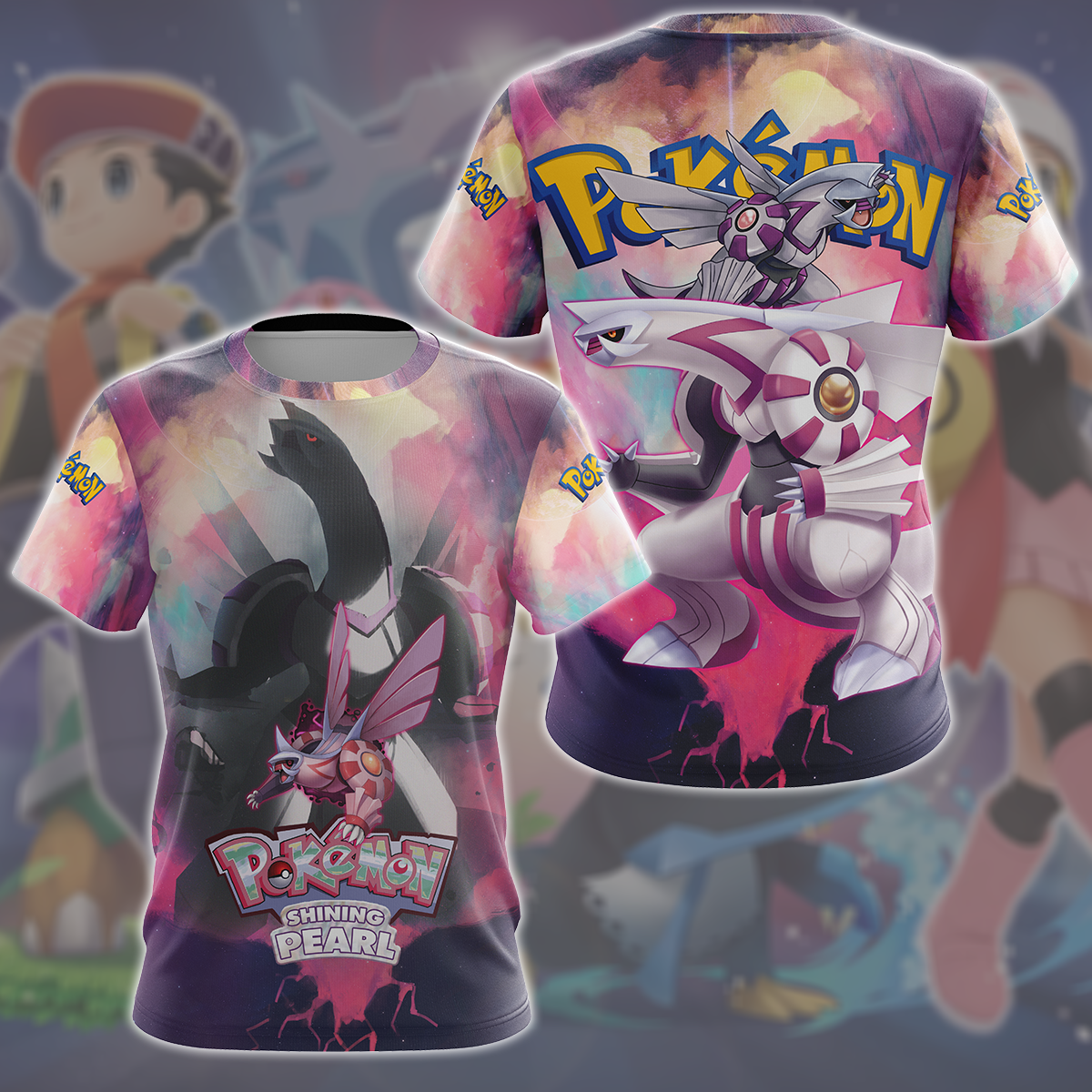 Pokemon Shining Pearl Video Game All Over Printed T-shirt Tank Top Zip Hoodie Pullover Hoodie Hawaiian Shirt Beach Shorts Joggers T-shirt S
