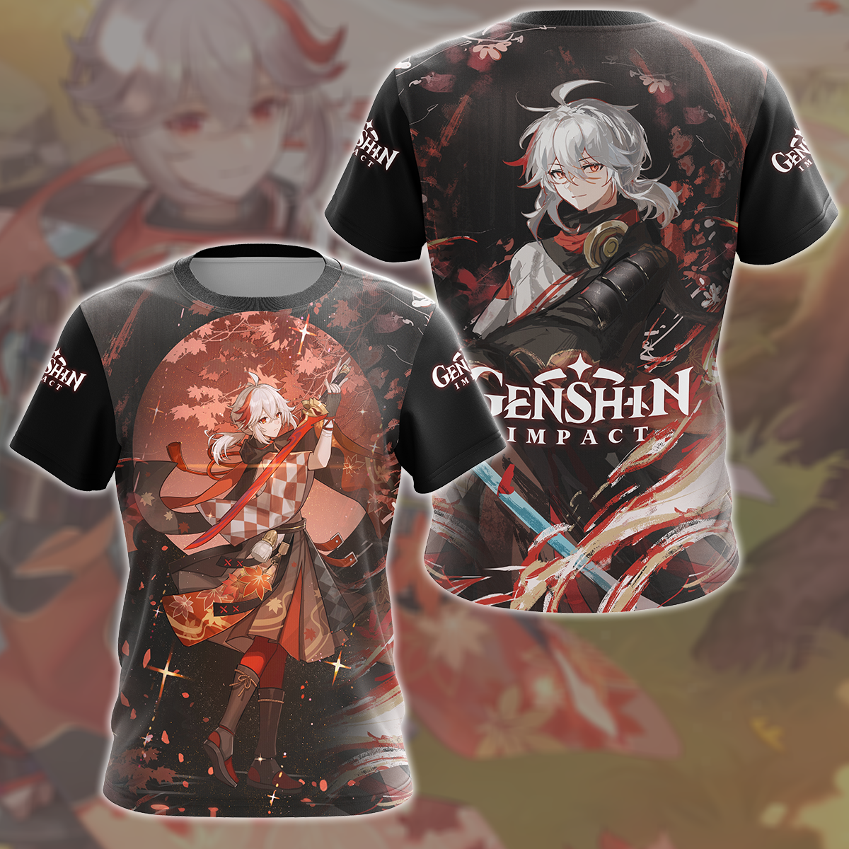 Genshin Impact Kaedehara Kazuha Video Game All Over Printed T-shirt Tank Top Zip Hoodie Pullover Hoodie Hawaiian Shirt Beach Shorts Joggers T-shirt S