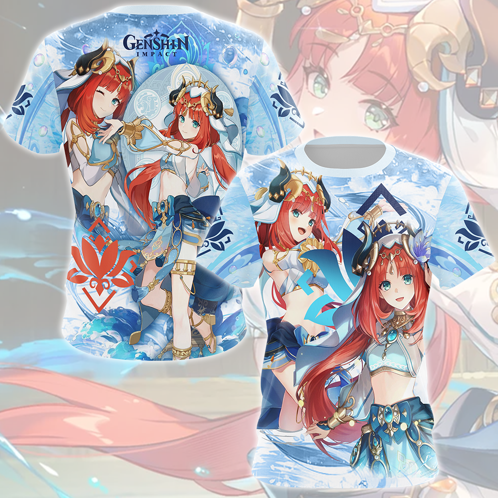 Genshin Impact Nilou Video Game All Over Printed T-shirt Tank Top Zip Hoodie Pullover Hoodie Hawaiian Shirt Beach Shorts Joggers T-shirt S