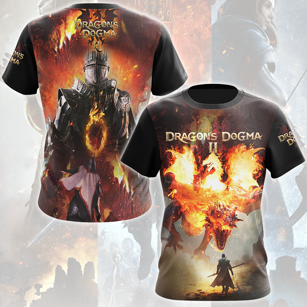 Dragon’s Dogma II Video Game All Over Printed T-shirt Tank Top Zip Hoodie Pullover Hoodie Hawaiian Shirt Beach Shorts Joggers T-shirt S
