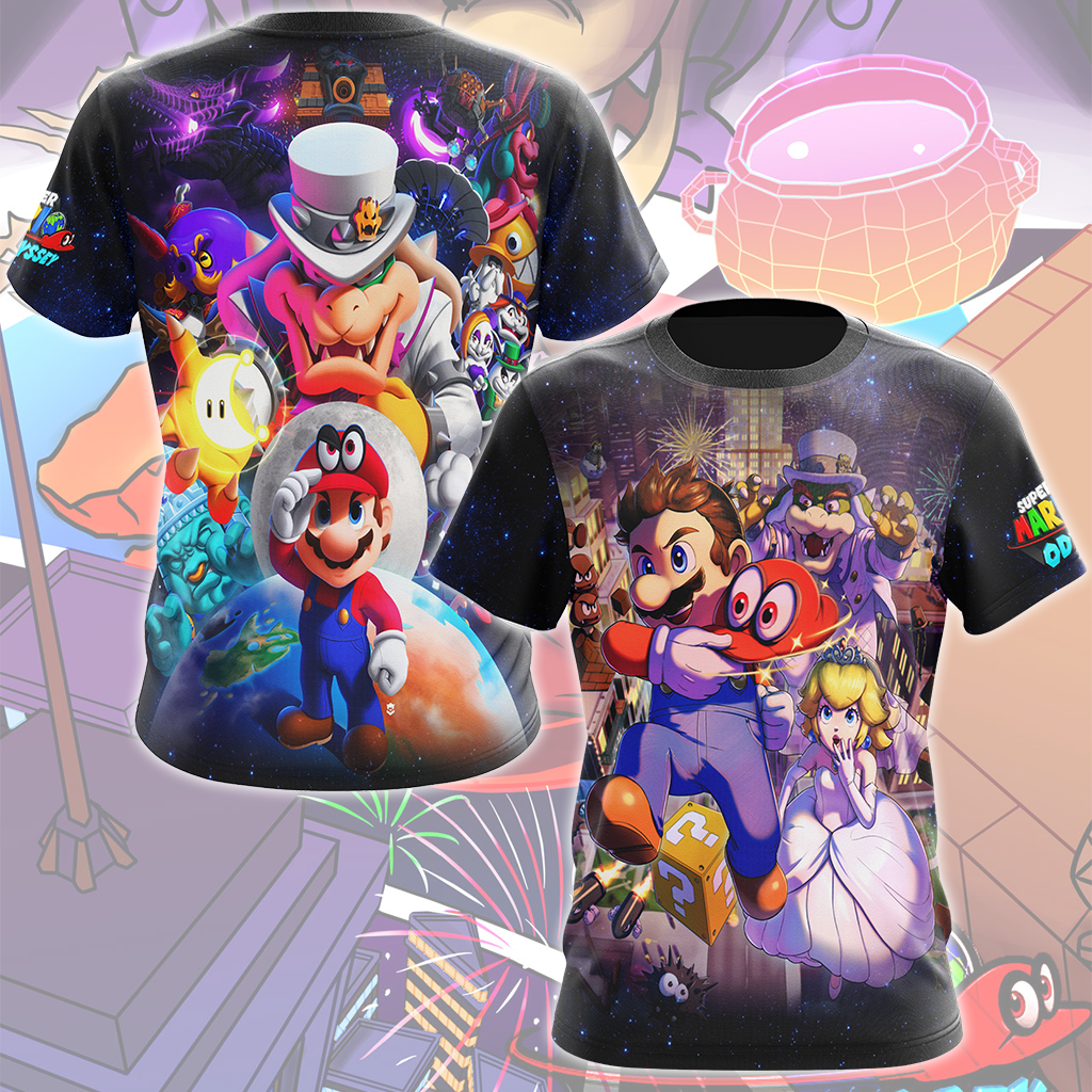 Super Mario Odyssey Video Game All Over Printed T-shirt Tank Top Zip Hoodie Pullover Hoodie Hawaiian Shirt Beach Shorts Joggers T-shirt S
