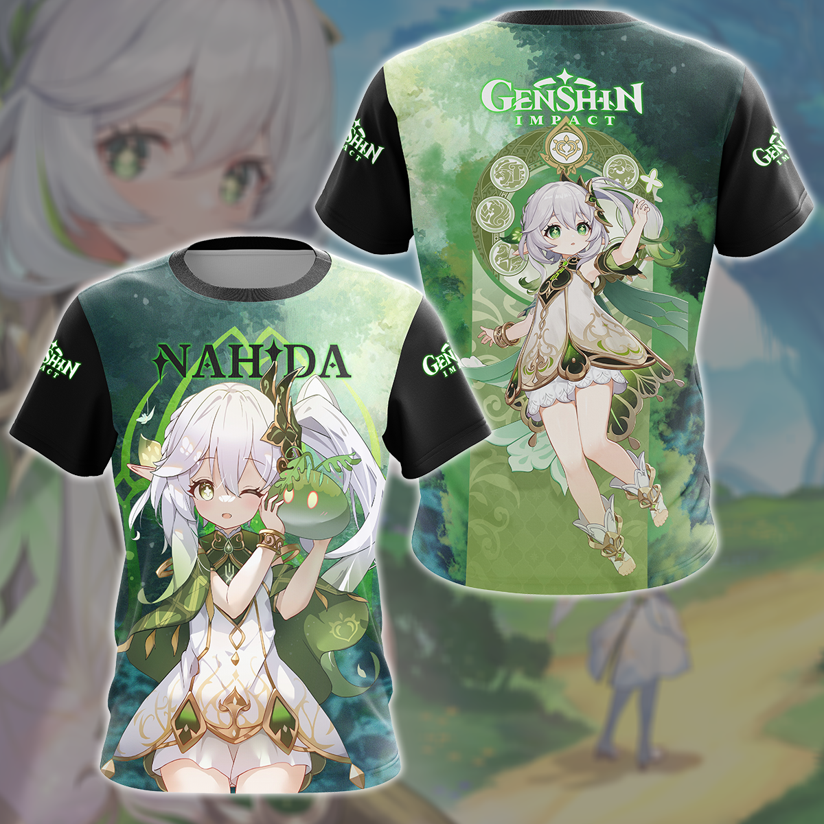 Genshin Impact Nahida Video Game All Over Printed T-shirt Tank Top Zip Hoodie Pullover Hoodie Hawaiian Shirt Beach Shorts Joggers T-shirt S