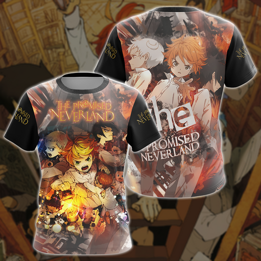 The Promised Neverland Anime All-Over T-shirt Hoodie Tank Top Hawaiian Shirt Beach Shorts Joggers T-shirt S