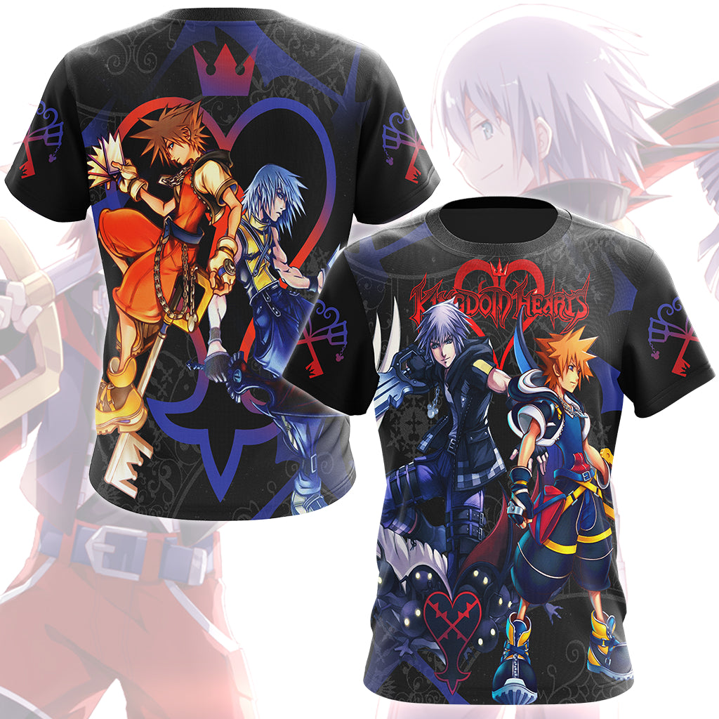 Kingdom Hearts Sora and Riku Video Game All Over Printed T-shirt Tank Top Zip Hoodie Pullover Hoodie Hawaiian Shirt Beach Shorts Joggers T-shirt S