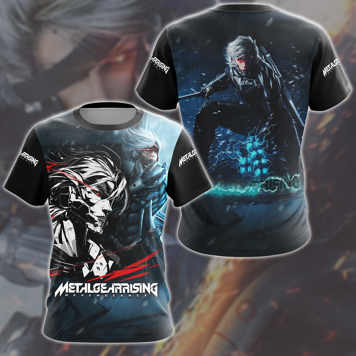 metal gear rising shirt Metal Gear Rising: Revengeance Video Game All Over Printed T-shirt Tan – MoveekBuddyShop