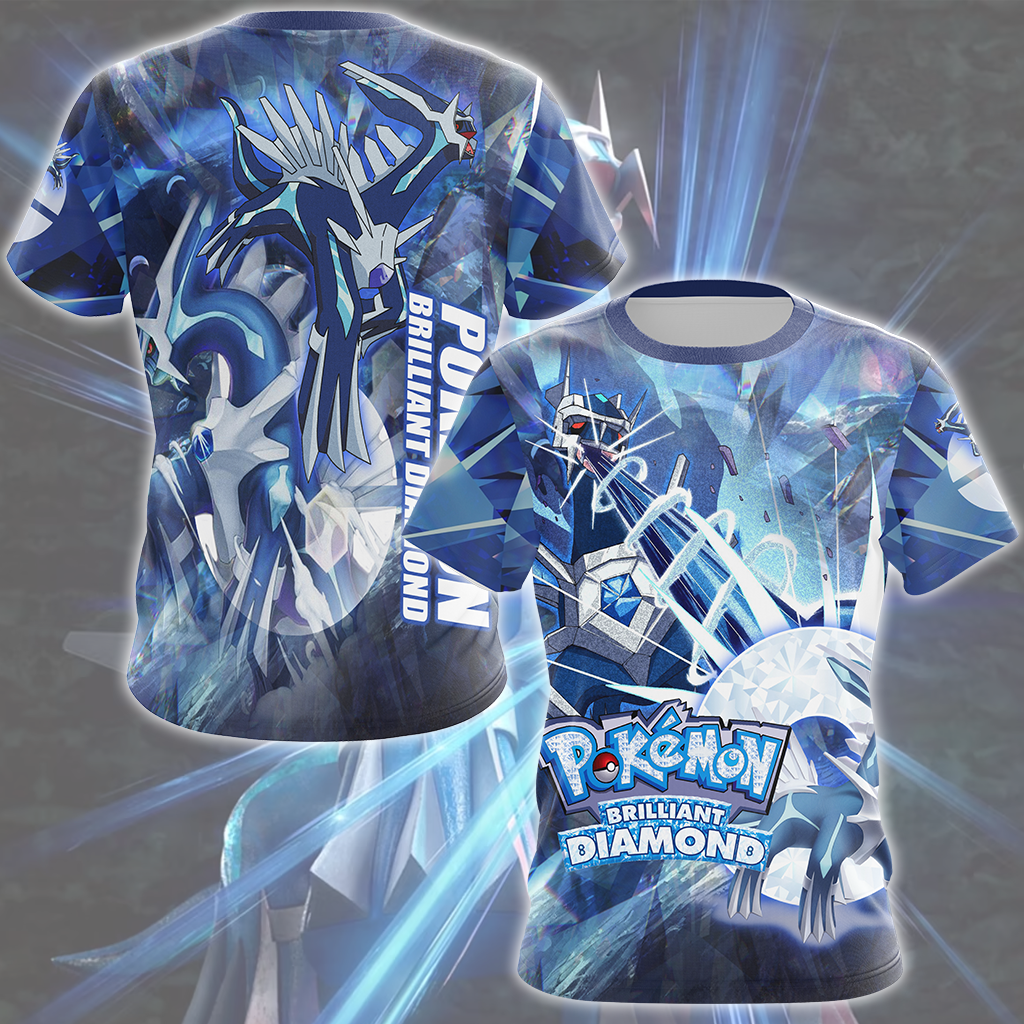 Pokemon Brilliant Diamond Video Game All Over Printed T-shirt Tank Top Zip Hoodie Pullover Hoodie Hawaiian Shirt Beach Shorts Joggers T-shirt S