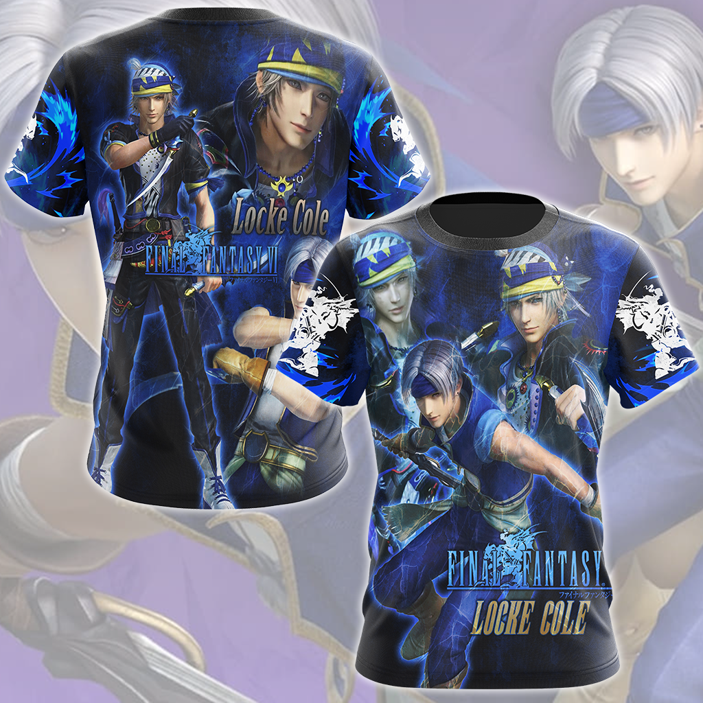 Final Fantasy VI Locke Cole Video Game All Over Printed T-shirt Tank Top Zip Hoodie Pullover Hoodie Hawaiian Shirt Beach Shorts Joggers T-shirt S