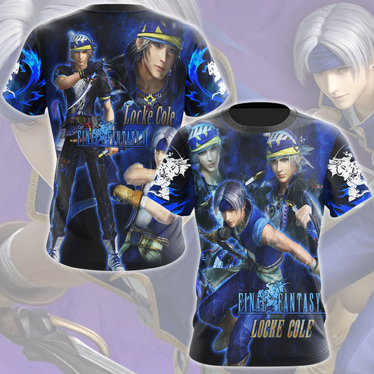 Final Fantasy VI Locke Cole Video Game All Over Printed T-shirt Tank Top Zip Hoodie Pullover Hoodie Hawaiian Shirt Beach Shorts Joggers T-shirt S