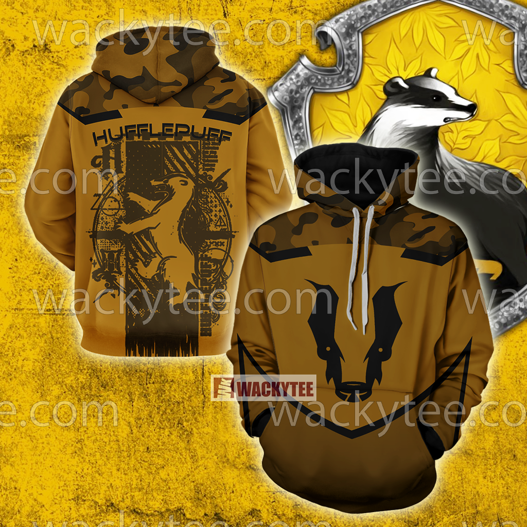 Hufflepuff My Honor Is My Loyalty Harry Potter 3D T-shirt Hoodie S