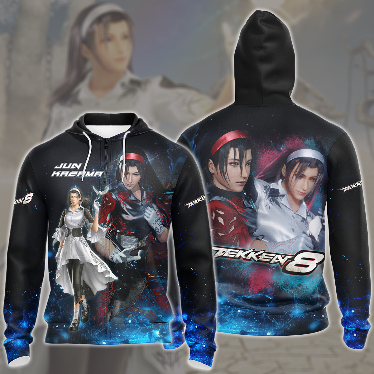 Tekken 8 Jun Kazama Video Game All Over Printed T-shirt Tank Top Zip Hoodie Pullover Hoodie Hawaiian Shirt Beach Shorts Joggers Zip Hoodie S
