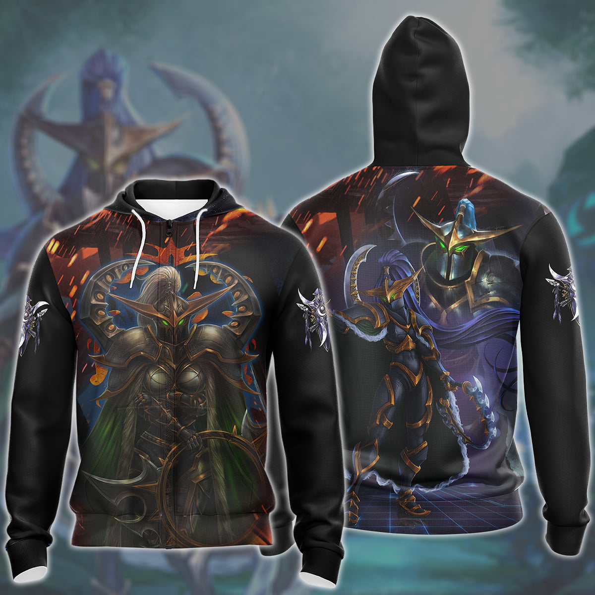 World Of Warcraft Maiev Shadowsong Video Game All Over Printed T-shirt Tank Top Zip Hoodie Pullover Hoodie Hawaiian Shirt Beach Shorts Joggers Zip Hoodie S
